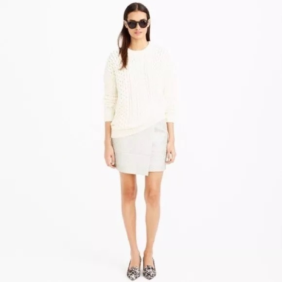 J. CREW Womens Origami Mini Skirt Metallic Matelasse Brocade Wrap Lined Zip Sz 8 - Picture 8 of 9